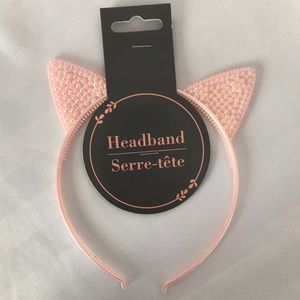 Cats ears headband, old pink. Brand new.
